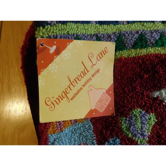 Christmas Snowman Stocking Handmade Wool Needlepoint by Jabara Vintage - Picture 10 of 11